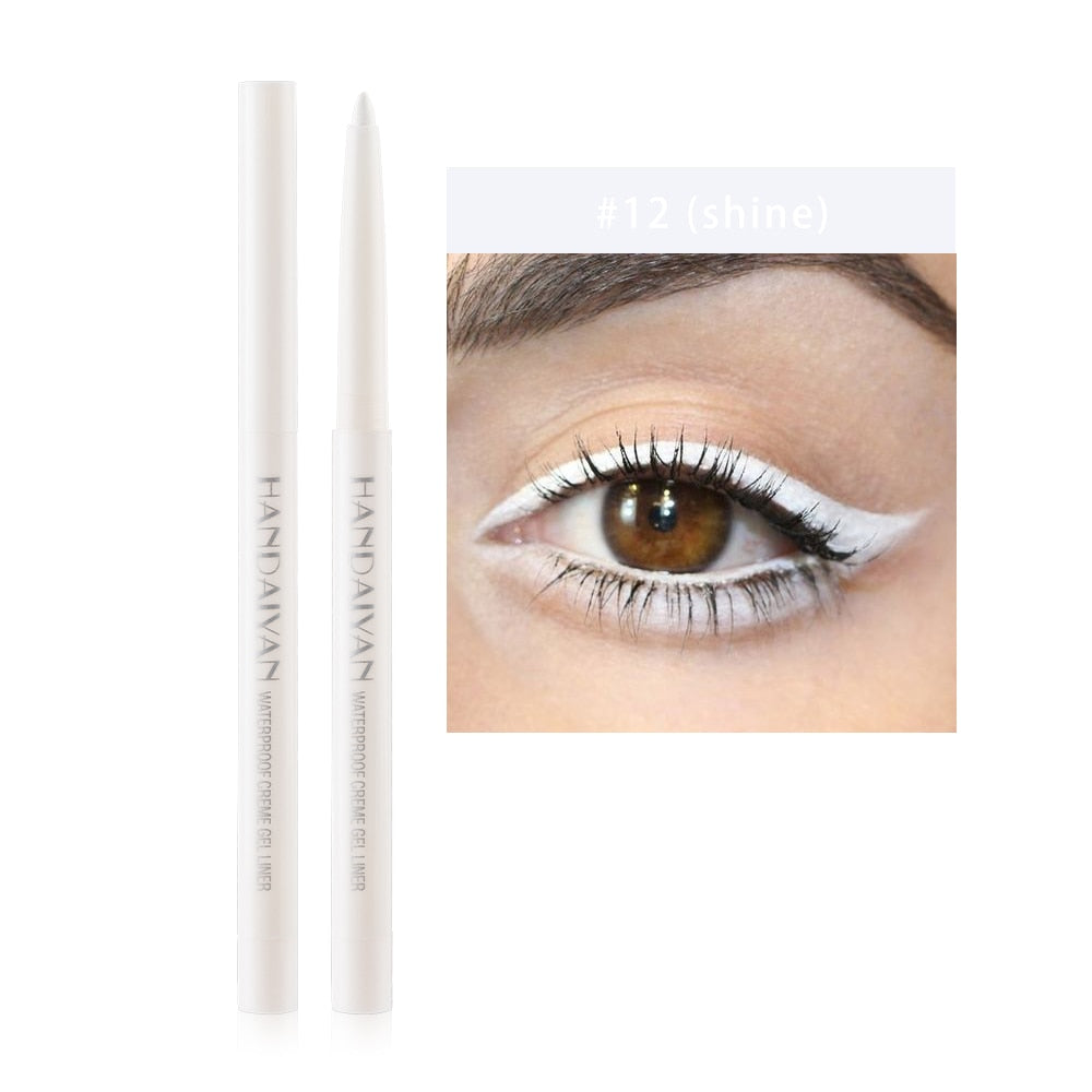 HANDAIYAN Glitter Shine Eyeliner Gel Pencil Colorful Long-Lasting Shimmer Makeup Matte Colored Eye Liner Cream Pen Cosmetic Tool